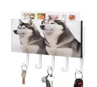 LBKHDS Portachiave a parete,Husky Dogs Stampa Key Hanger Wall Mount,Supporto per posta a parete,Organizer per posta con ganci