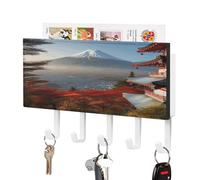 LBKHDS Portachiave a parete,Supporto Fuji Landscape Print Key Hanger Montaggio a parete,Supporto postale a parete,Organizzatore di posta con ganci