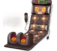 LBLFEBD Tappetino da massaggio 3D per massaggio shiatsu, cuscinetto riscaldato per tutto il corpo con 10 nodi vibranti, cuscino cervicale regolabile e calore lombare, per alleviare il dolore alla