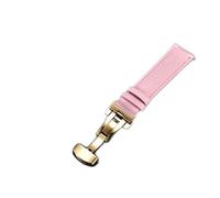 LBRTMED 18 mm 20mm 22mm 24mm Watch Band cinghia di orologio in pelle di mucca autentica con banda di guardia bianca blu rosso bracciale con fibbia farfalla (colore: dimensione rossa: 22 mm) (22 mm)