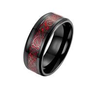 LBRTMED Anelli di promessa inossidabile KNBOB, bordi smussati intalati in fibra di carbonio da 8 mm Anello promettente con set di incisione