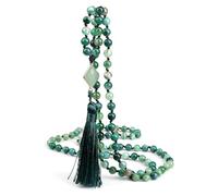 LBRTMED Bracciale per perline da 8 mm xfzjchap per unisex, braccialetto in pietra della collana di agata verde, gioielli di moda