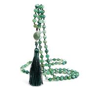 LBRTMED Bracciale per perline da 8 mm xfzjchap per unisex, braccialetto in pietra della collana di agata verde, gioielli di moda