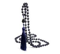 LBRTMED Bracciale per perline da 8 mm xfzjchap per uomo e donna, braccialetto collana in pietra blu scuro