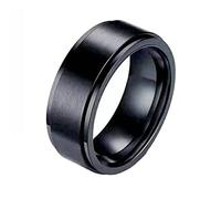 LBRTMED Knbob anello di nozze in acciaio inox anello ansia spinner 8mm fascia ordinaria uomo promessa anello con nome, L 1/2, A