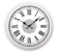 LBRTMED Orologio da Giardino Impermeabile per Esterni, Orologio da Parete Rotondo all'aperto Orologio da Parete Vintage Facile da Leggere Home/Ufficio/Classe/Orologio Scolastico, Bianco