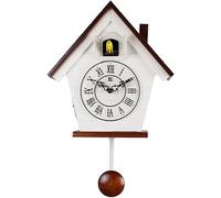 LBRTMED Orologio Decorativo Vintage Orologio per cuculo in Legno Artigianale, Giardino Esterno cuculo Soggiorno Orologio a Pendolo, Arredamento a Parete, Suoni di Uccelli cucù all'ora e ch