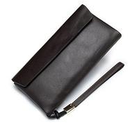 LBRTMED Portafoglio di carta di credito da uomo portafoglio lunghe in pelle vera e propria zip attorno a slot con carta di credito libretto degli assegni (colore: nero, dimensione: 20,5 * 10 cm)