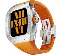 LBRTMED Schik premium in acciaio inossidabile orologio cinghia di gomma ， per 8 7 45 mm ， cornice in metallo e fascia fluorobber di fibbia ， per iwatch SE 6 5 4 44 mm kit di retrofit orologio