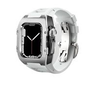 LBRTMED Schik RM Style Metal Watch Case+Kit MOD banda di orologi in gomma fluoro ， per serie 8 7 45mm 6 SE 5 4 44 mm Accessori per orologi sostitutivi Accessori per retrofit fai -da -te kit