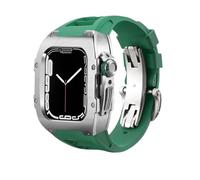 LBRTMED Schik RM Style Metal Watch Case+Kit MOD banda di orologi in gomma fluoro ， per serie 8 7 45mm 6 SE 5 4 44 mm Accessori per orologi sostitutivi Accessori per retrofit fai -da -te kit