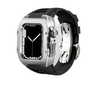 LBRTMED Schik RM Style Metal Watch Case+Kit MOD banda di orologi in gomma fluoro ， per serie 8 7 45mm 6 SE 5 4 44 mm Accessori per orologi sostitutivi Accessori per retrofit fai -da -te kit