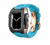 LBRTMED Schik RM Style Metal Watch Case+Kit MOD banda di orologi in gomma fluoro ， per serie 8 7 45mm 6 SE 5 4 44 mm Accessori per orologi sostitutivi Accessori per retrofit fai -da -te kit