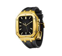 LBRTMED Schik Silicone Watch Band Band Metal Case per banda 45mm 44mm Kit di modifica Accessori Accessori per iwatch SE/4/5/6/7 Serie con strumenti