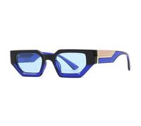 LBRTMED Spoavgyz Vintage Occhiali da Sole Quadrati Irregolari Donne per Uomini Occhiali da Sole per Donne Occhiali a Cornice Piccole Uv400 Nero Blu Grigio