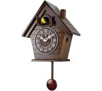 LBRTMED Vejia Classica Orologio Decorativo Vintage Orologio a cucù in Legno Artigianale, Giardino Esterno Cucuo Soggiorno Orologio a Pendolo, Arredamento a Parete, Suoni di Uccelli a cuculo sull'Hou