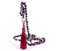 LBRTMED Xfzjchap 8mm Braccialetti perle per donne e uomini, collana in pietra della collana di agata viola, gioielli di moda, gioielli di moda