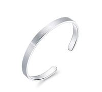 LBRTMED Xfzjchap 990 Donne in argento sterling semplice braccialetto bracciale superficie liscia