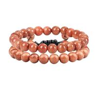 LBRTMED Xfzjchap Bracciale perle da 8 mm per donne e uomini, bracciale in pietra yoga intrecciata regolabile da 6,5-12 pollici, gioielli di moda