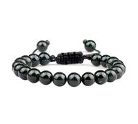 LBRTMED Xfzjchap Bracciale perle da 8 mm per donne e uomini, bracciale in pietra yoga intrecciata regolabile da 6,5-12 pollici, gioielli di moda