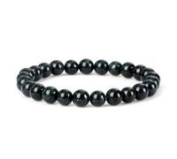 LBRTMED Xfzjchap Bracciale perle da 8 mm per donne e uomini, bracciale in pietra yoga intrecciata regolabile da 6,5-12 pollici, gioielli di moda