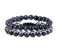 LBRTMED Xfzjchap Bracciale perle da 8 mm per donne e uomini, bracciale in pietra yoga intrecciata regolabile da 6,5-12 pollici, gioielli di moda