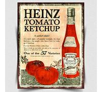 LBS4ALL Heinz - Placca da parete in metallo, motivo: pomodoro, stile retrò vintage