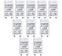 LbsAMP 10 Pezzi Starter ST111 4-65W 220-240V Starter per Lampade Neon Longlife Starter Tubo Fluorescente Avviamento per Lampade Luce Fluorescente, Accensione Individuale dei Tubi Fluorescenti