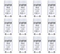 LbsAMP 12 Pezzi Starter per Tubi Fluorescenti 4-80W 220-240V Starter Neon FS-U Avviatore per Luce Tubo Fluorescente Longlife Starter per Lampade Fluorescenti Acquario Luci UVC Luci al Neon