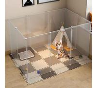 LBSI Recinto per Animali da Interno Pieghevole, Trasparente, per Cani, Gatti, Conigli, Criceti, Piccoli Animali, 156X105X72 cm