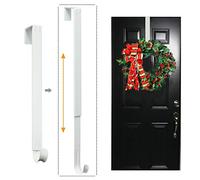 LBSUN Gancio per ghirlanda, regolabile sopra la porta da 37 a 63 cm, supporto per ghirlanda e gancio per porta d'ingresso, 9,1 kg più grande, gancio per decorazioni natalizie (bianco)