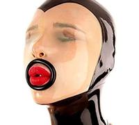 LBUZHOY lattice Testa Coperchio Faccia Trasparente Fatta a Mano con Cerniera Bocca Esposta Unisex Carnevale per Cosplay Party(Size:XXL-73CM)
