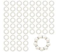 Lbvzxkad 60 Pezzi Anelli per Tovaglioli di Perle Anelli per Tovaglioli di Strass con Perline Anelli per Tovaglioli Anelli per Tovaglioli