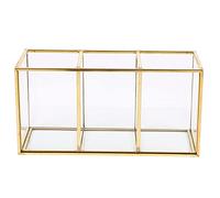 Lbvzxkad Nordic Gold Grid Glass Flip Serbatoio Di Stoccaggio Luxury Modern Cosmetics Storage Box Contenitore Micro-Landscape Flower Room B