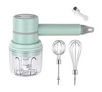 Lbvzxkad Sbattitore da Cucina Fili Frullino per Le Uova Elettrico Portatile un 3 Velocità Impastatrice per Cottura All'Aglio Robot da Cucina Multifunzionale Verde