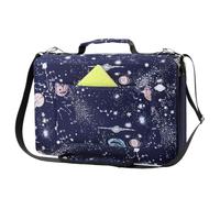 Lbxgap Organizer per matite colorate con cerniera, in tessuto resistente, per pittori e artisti (piccoli scomparti, blu galassia)