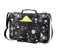 Lbxgap Organizer per matite colorate con cerniera, in tessuto resistente, per pittori e artisti (piccoli scomparti, nero galassia)