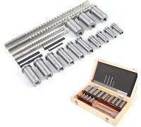 Lbxlhr Set di Utensili per brocciatura di sedi chiavette da 22 Pezzi, Misure metriche, 4 brocce, 13 boccole e 5 guarnizioni, Set di Utensili per brocciatura di sedi chiavette in Acciaio rapido