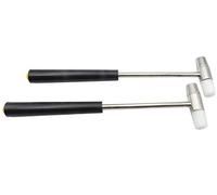 LBY Set di 2 martelli a doppia testa per gioiellieri, 11 mm, in metallo e plastica, con impugnatura antiscivolo, martello per gioielli, perfetto per artigianato in pelle, creazione di gioielli