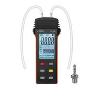 LC-189A Manometro Digitale, Misuratore di Pressione Differenziale, Misuratore di Pressione del Gas HVAC Adatto per La Misurazione Della Pressione Dell'aria (Nero + Arancione)