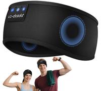LC-dolida Cuffie per Dormire Bluetooth Fascia, Fascia per Cuffie Sportive Maschera del Sonno per le Cuffie per Donne/Uomini/Adolescenti, Fascia Musicale per Sportivo,Jogging, Yoga, Viaggio