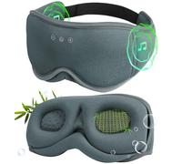 LC-dolida Mascherina per dormire con cuffie Bluetooth 3D in bambù naturale e cotone, maschera per gli occhi a pressione zero e oscuramento al 100% per chi dorme sul fianco, regalo per viaggi e ufficio