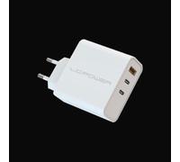 LC-Power Caricatore USB 110-240V per dispositivi USB-C/USB-A 65W