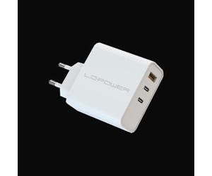 LC-Power Caricatore USB 110-240V per dispositivi USB-C/USB-A 65W