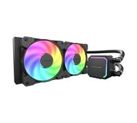 LC-Power LC-CC-280-B-ARGB - Serie JetFlow - Raffreddamento ad acqua della CPU - AIO da 280 mm - Per AMD AM4 e AM5, Intel LGA1851, LGA1700 e 1200/115X/2066, 2x ventole CALMA ARGB da 140 mm