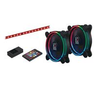 LC-Power LC-CF-RGB-COMBO Ventilatore 12 cm 1200 Giri/min 1500 Giri/min Nero Case