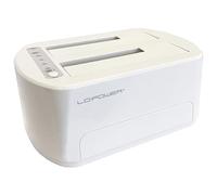 LC-POWER LC-DOCK-U3-VI | Docking Station USB 3.2 a 2 Alloggiamenti per Hard Disk e SSD SATA | Fino a 20 TB per Slot, Clonazione Settore per Settore | UASP, LED di Stato, Alimentatore Incluso