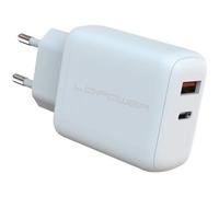 LC-Power LC-GaN-45 USB Ladegerät 45 W 1x USB-C USB-A PD 3.0 white Innenbereich