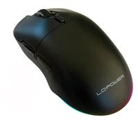 LC-Power LC-M900B-C-W Wireless Gaming Maus mit PixArt PAW3370 & BK2535 Sensor - 6 Tasten, 19000 dpi/cpi, 400 mAh Akku - Schwarz