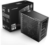 LC-POWER LC1200P V3.0 Alimentatore Atx 1200w, Basso Rumore Alimentazione PC Gaming 1200 Watt, 80 Plus Platinum Power Supply con Ventola 135mm-compatibile con Atx 3.0 E Pcie 5.0-92% Efficienza